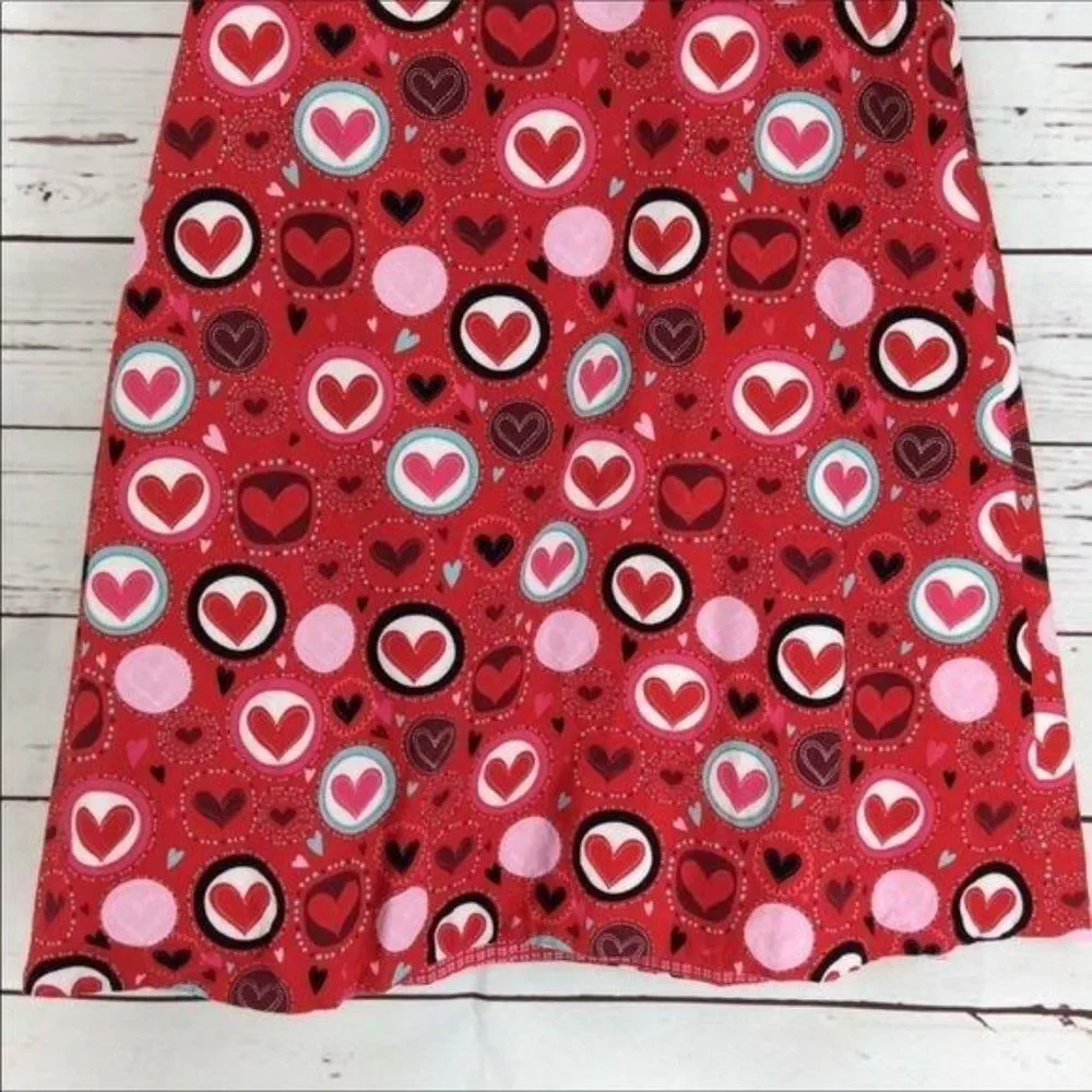 Handmade‎ Hearts Red Reversible handmade medium Girl dress